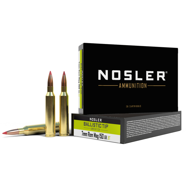 Nosler 40045 Ballistic Tip  7mmRemMag 150gr Spitzer Ballistic Tip 20 Per Box/10 Case