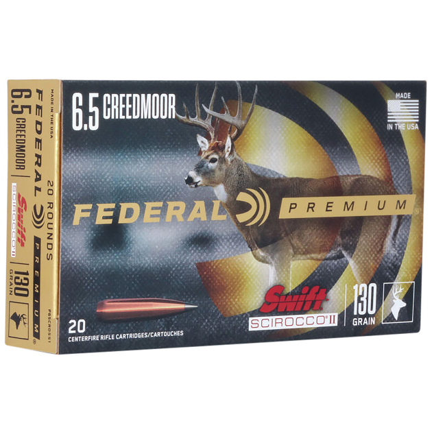 Federal P65CRDSS1 Premium  6.5Creedmoor 130gr Swift Scirocco II 20 Per Box/10 Case