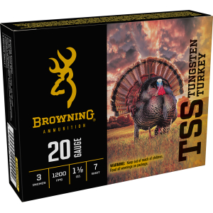 Browning Ammo B193922037 TSS Tungsten Turkey 20Gauge 3" 1 1/2oz Tungsten 7Shot 5 Per Box/10 Case