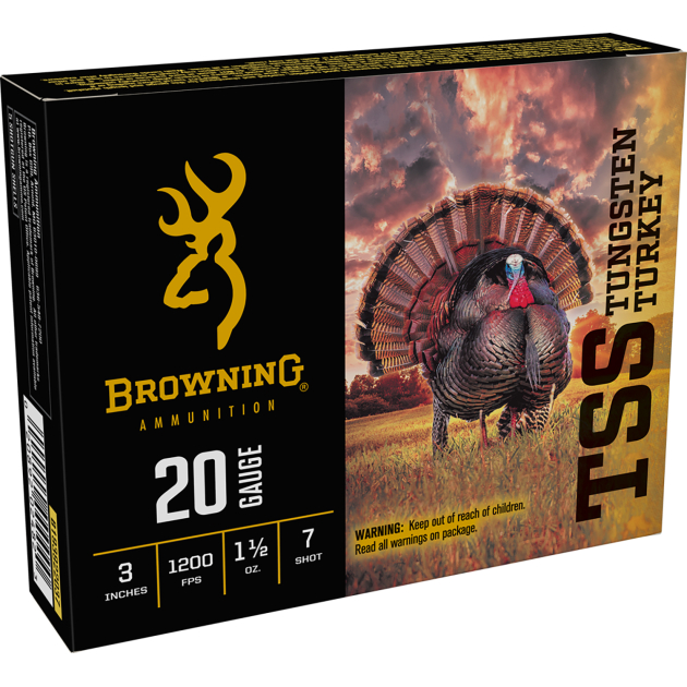 Browning Ammo B193922037 TSS Tungsten Turkey 20Gauge 3" 1 1/2oz Tungsten 7Shot 5 Per Box/10 Case