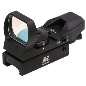 NcStar D4RGB Red & Green Four Reticle Reflex Optic  Black Anodized 1 x 0.95"x 1.34" 3 MOA Red/Green Dot Multi Reticle