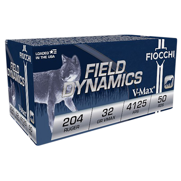 Fiocchi 204HVA Field Dynamics  204Ruger 32gr Hornady V Max 50 Per Box/20 Case
