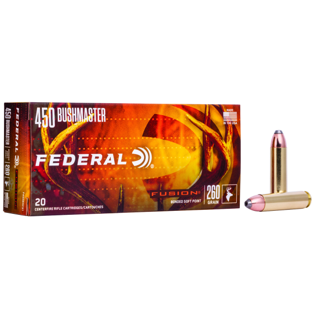 Federal F450BMFS1 Fusion  450Bushmaster 260gr Bonded Soft Point 20 Per Box/10 Case