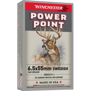WINCHESTER 6.5X55 MAUSER - 140GR POWER POINT 20RD 10BX/CS