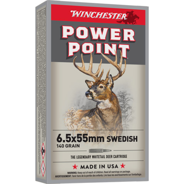 WINCHESTER 6.5X55 MAUSER - 140GR POWER POINT 20RD 10BX/CS