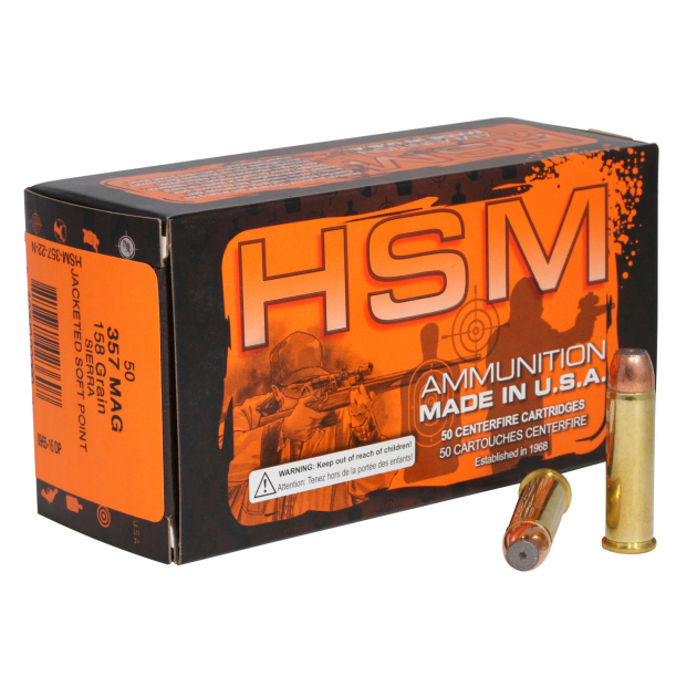 HSM 35722N Pro Pistol  357 Mag 158 gr Jacketed Soft Point 50 Per Box/ 10 Case