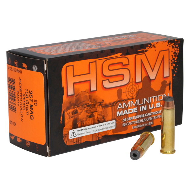 HSM 35723N Pro Pistol  357 Mag 158 gr Jacketed Hollow Cavity 50 Per Box/ 10 Case