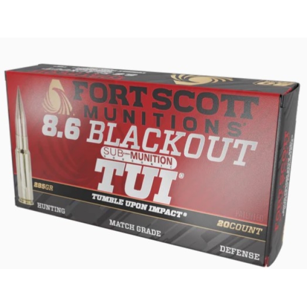 Fort Scott Munitions 8.6 Blackout Subsonic Rifle Ammo - 285gr | 20rd Box