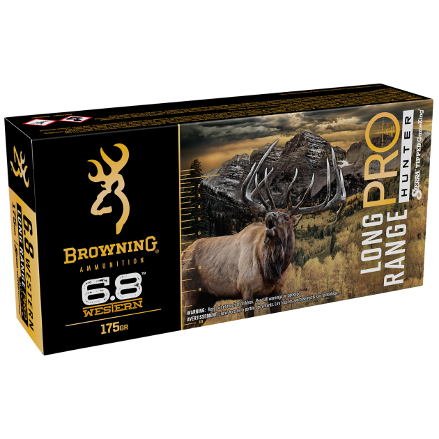 Browning Ammo B192500682 Long Range Pro Hunter 6.8Western 175gr Sierra Tipped GameKing 20 Per Box/10 Case