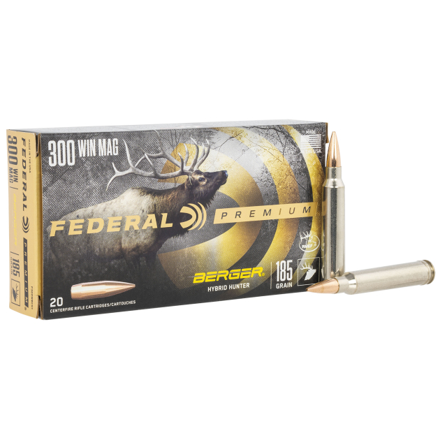 Federal P300WBCH1 Premium  300WinMag 185gr Berger Hybrid Hunter 20 Per Box/10 Case