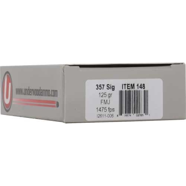UNDERWOOD 357 SIG 125GR FMJ FN - 50RD 10BX/CS