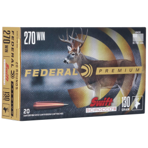 Federal P270SS1 Premium  270Win 130gr Swift Scirocco II 20 Per Box/10 Case