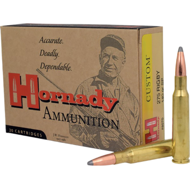 Hornady 8070 Custom  275Rigby 140gr InterLock Spire Point 20 Per Box/10 Case