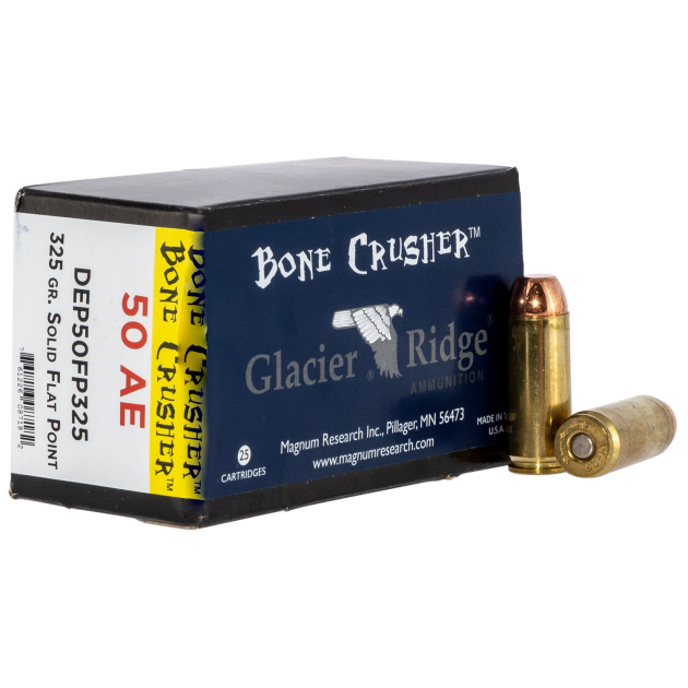 Magnum Research DEP50FP325 BoneCrusher  50AE 325gr Flat Point 25 Per Box/20 Case