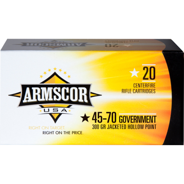 ARMSCOR 45-70 GOV 300GR JHP - 20RD 10BX/CS