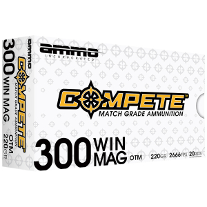 Ammo Inc 300WM190BTHPA20 Compete  300WinMag 220gr Open Tip Match 20 Per Box/10 Case
