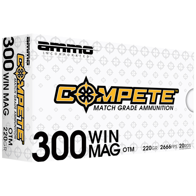 Ammo Inc 300WM190BTHPA20 Compete  300WinMag 220gr Open Tip Match 20 Per Box/10 Case