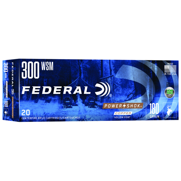 Federal 300WSMC Power-Shok  300WSM 180gr Jacketed Soft Point 20 Per Box/10 Case