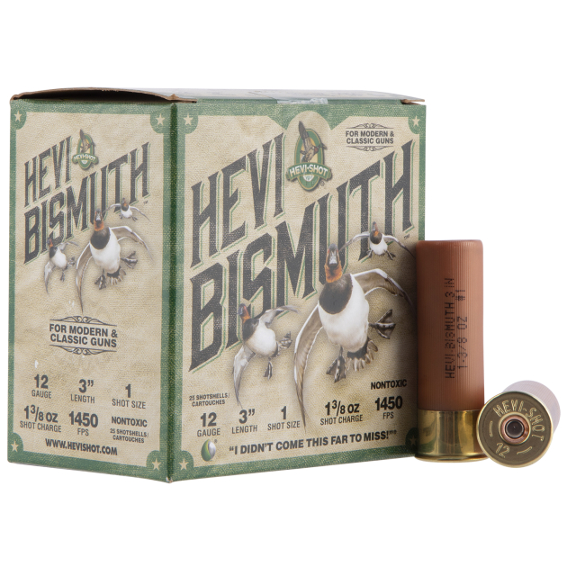 HEVI-Shot HS14001 HEVI-Bismuth  12Gauge 3" 1 3/8oz Bismuth 1Shot 25 Per Box/10 Case