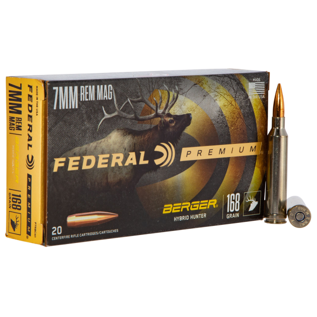 Federal PR7BCH1 Premium  7mmRemMag 168gr Berger Hybrid Hunter 20 Per Box/10 Case