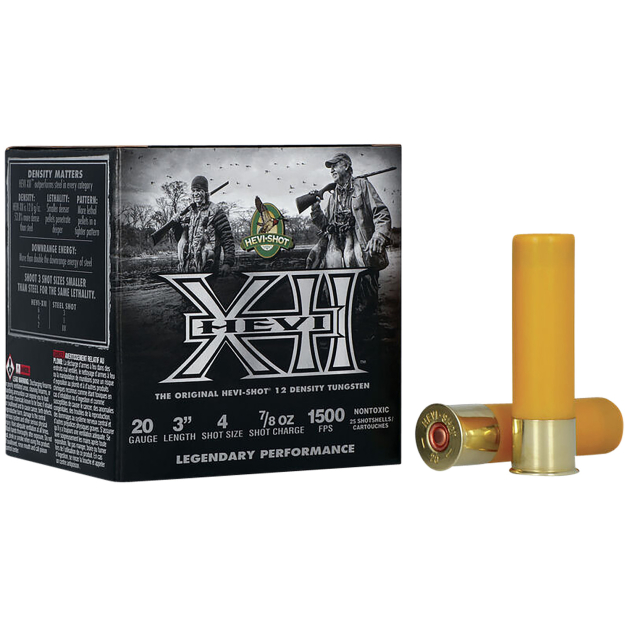 HEVI-Shot HS52204 HEVI-XII  20Gauge 3" 7/8oz Tungsten 4Shot 25 Per Box/10 Case