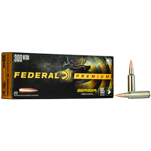 Federal P300WSMBCH1 Premium  300WSM 185gr Berger Hybrid Hunter 20 Per Box/10 Case