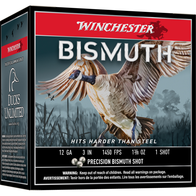 Winchester Ammo SWB1231 Bismuth  12Gauge 3" 1 3/8oz Tin Plated Bismuth 1Shot 25 Per Box/10 Case