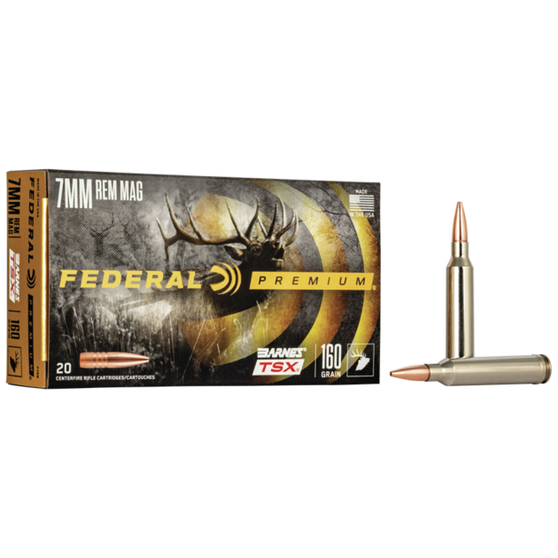 Federal P7RN Premium  7mmRemMag 160gr Barnes TSX 20 Per Box/10 Case