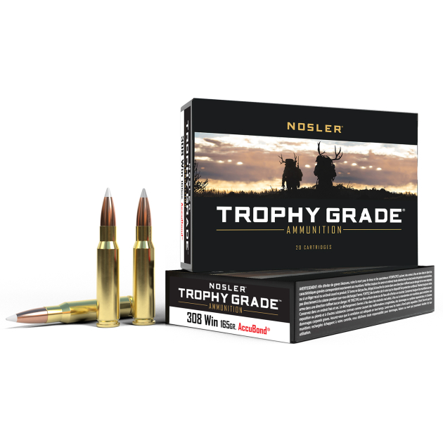 Nosler 60049 Trophy Grade  308Win 165gr Nosler AccuBond 20 Per Box/10 Case