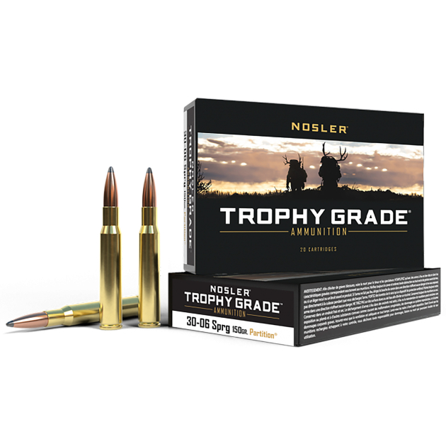 Nosler 60055 Trophy Grade  30-06Springfield 150gr Nosler Spitzer Partition 20 Per Box/10 Case