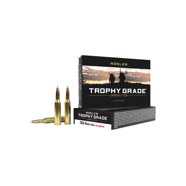Nosler 60024 Trophy Grade  260Rem 130gr Nosler AccuBond 20 Per Box/10 Case