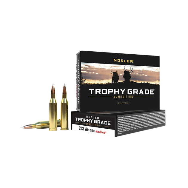 Nosler 48263 Trophy Grade  243Win 90gr Nosler AccuBond 20 Per Box/10 Case