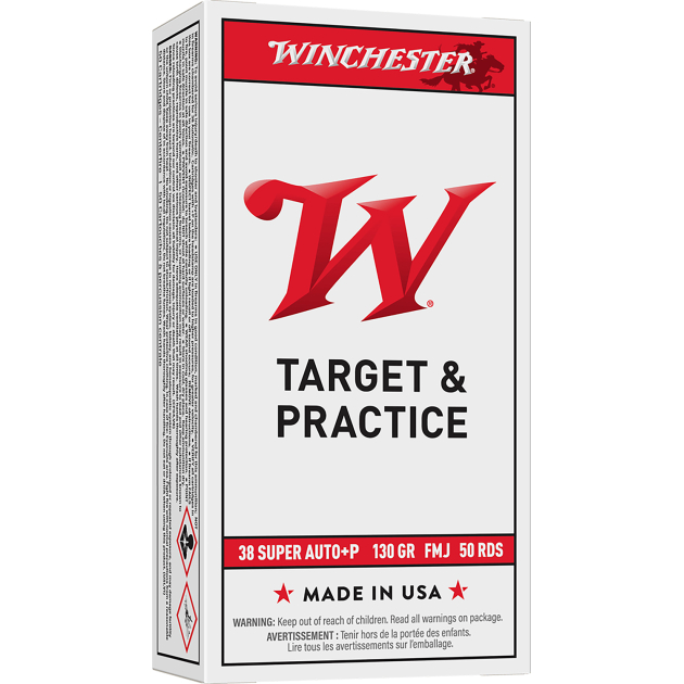 Winchester Ammo Q4205 USA  38Super+P 130gr Full Metal Jacket 50 Per Box/10 Case