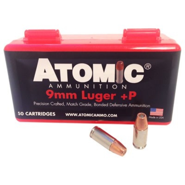 ATOMIC 9MM LUGER +P 124GR JHP - 50RD 10BX/CS