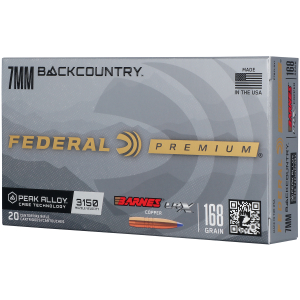 Federal P7BCLRX1 BackCountry  7mm BC 168gr 20 Per Box/10 Case