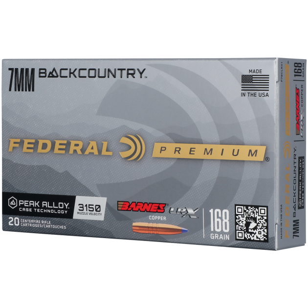 Federal P7BCLRX1 BackCountry  7mm BC 168gr 20 Per Box/10 Case