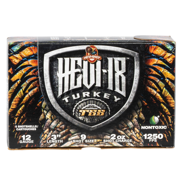 HEVI-Shot HS4009 HEVI-18 TSS Turkey 12Gauge 3" 2oz Tungsten 9Shot 5 Per Box/10 Case