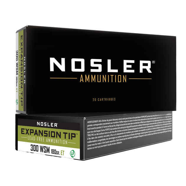 Nosler 40152 E-Tip  300WSM 180gr E Tip Lead Free 20 Per Box/10 Case