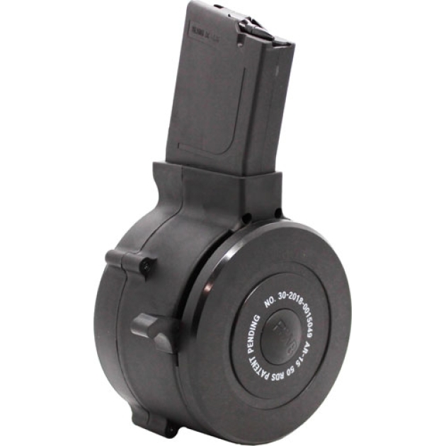 IVER JOHNSON MAGAZINE AR15 - 223 50RD DRUM BLACK POLYMER