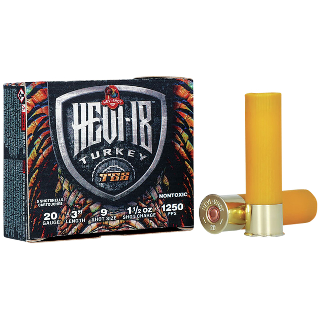 HEVI-Shot HS7009 HEVI-18 TSS Turkey 20Gauge 3" 1 1/2oz Tungsten 9Shot 5 Per Box/10 Case