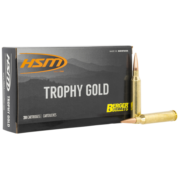 HSM 65X284130VLD Trophy Gold Extended Range 6.5x284 Norma 130 gr Berger Hunting VLD Match 20 Per Box/ 20 Case