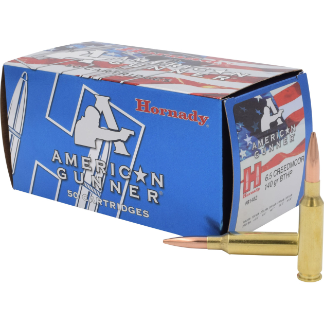 Hornady 81482 American Gunner  6.5Creedmoor 140gr Hollow Point Boat Tail 50 Per Box/10 Case