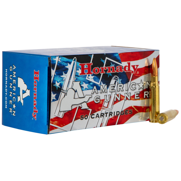 Hornady 80967 American Gunner  308Win 155gr Hollow Point Boat Tail 50 Per Box/10 Case