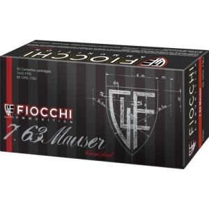 FIOCCHI 7.63 MAUSER 88GR FMJ - 50RD 20BX/CS