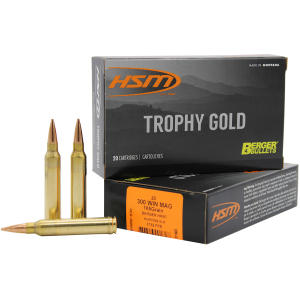 HSM 300WM185VLD Trophy Gold Extended Range 300 Win Mag 185 gr Berger Hunting VLD Match 20 Per Box/ 20 Case
