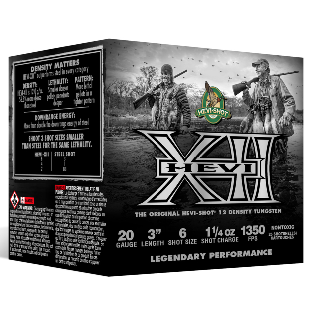 HEVI-Shot HS53206 HEVI-XII  20Gauge 3" 1 1/4oz Tungsten 6Shot 25 Per Box/10 Case