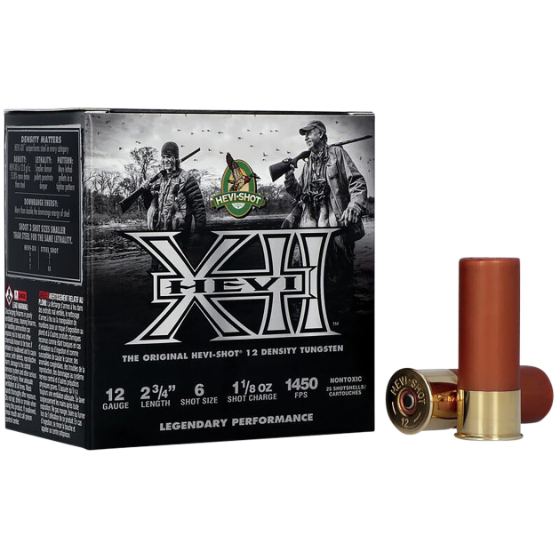 HEVI-Shot HS51316 HEVI-XII  12Gauge 2.75" 1 1/8oz Tungsten 6Shot 25 Per Box/10 Case