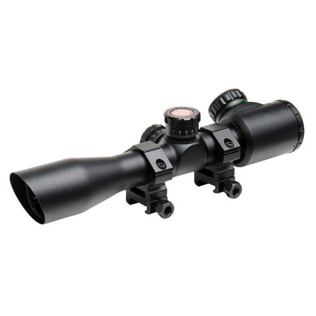 Truglo TG8504TL Tru-Brite 4x 32mm Obj 22.5 ft @ 100 yds FOV 1" Tube Black Illuminated Mil-Dot, 3 Color