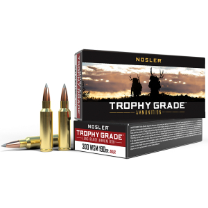 Nosler 60106 Trophy Grade Long-Range 300WSM 190gr Nosler Spitzer AccuBond Long Range 20 Per Box/10 Case