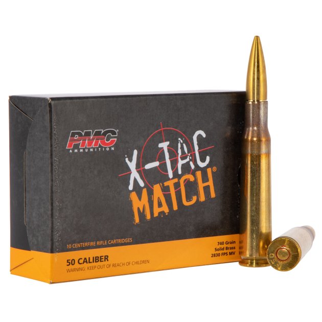 PMC 50XM X-Tac Match  50BMG 740gr Solid Brass 10 Per Box/20 Case